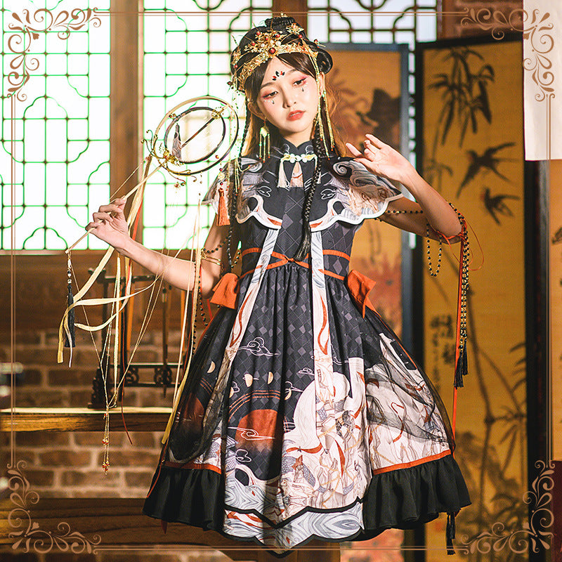 Gothic Lolita Harajuku Style Clothing Beast Fight Op Retro Chinese Style Element Lolita Small Skirt