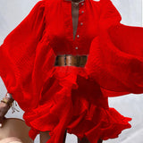 Women Bohemian Dress Women's Lantern Waist Dress