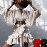 Women Bohemian Dress Women's Lantern Waist Dress