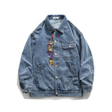 Denim Jacket Men's Fall plus Size Loose Casual Top Men Denim Jacket
