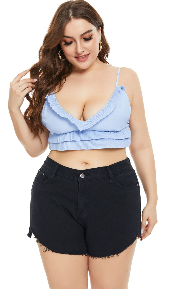 Women Plus Size Denim Shorts Summer Denim Shorts