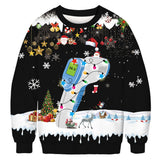 Ugly Christmas Sweater Digital Printing Men's and Women's Same round Neck Sweater Autumn Long Sleeve Pullover Top