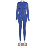 Women's Spring Clothing Personality inside-out Wear Design High Waist Slim Sports Jumpsuit