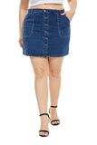 Women Plus Size Denim Dresses Loose Denim A- Line Skirt Women