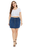 Women Plus Size Denim Dresses Loose Denim A- Line Skirt Women
