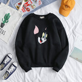 Tom and Jerry Hoodie Long Sleeve Crew Neck Sweater Men's Casual