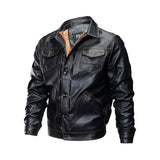 Tactics Style Men Outdoor Windproof Coat Men Casual Jacket Pu Leather Jacket Coat