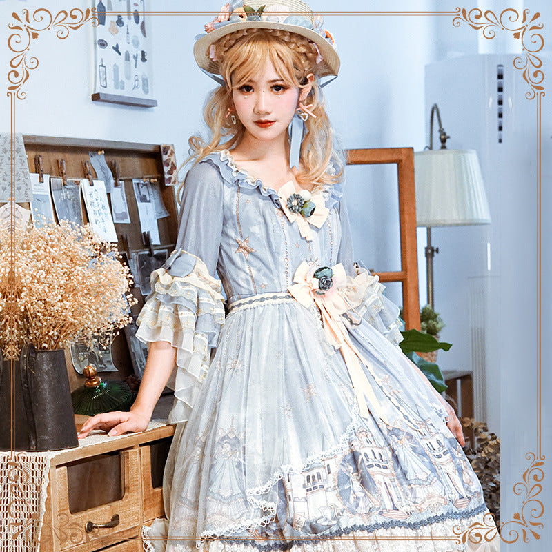 Gothic Lolita Harajuku Style Clothing Fairy Overture Op Japanese Sweet Small Skirt