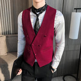 Tuxedo Vests Suit Vest Spring and Autumn Thin Casual Handsome Men's Suit Vest