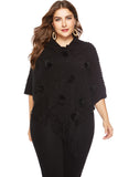 Women Plus Size Tops Hairy Ball Cape Sweater