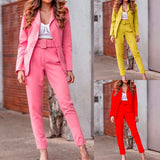Women Blazar Pants Suit Autumn and Winter Women's Jacket Casual Fashion