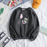 Tom and Jerry Hoodie Long Sleeve Crew Neck Sweater Men's Casual