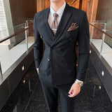 Double Brewed Seersucker Suit Male Autumn Two-Piece Suit