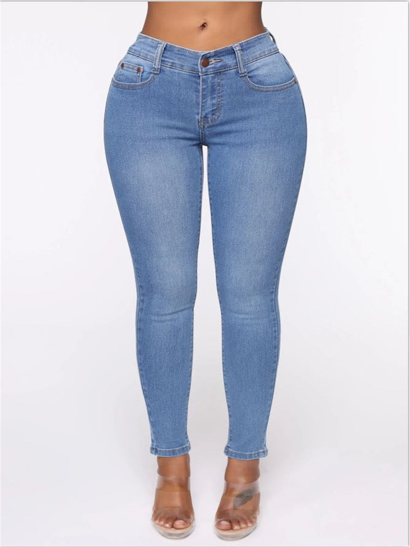 Women Plus Size Jeans High Elastic Ripped Jeans for Women