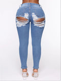 Women Plus Size Jeans High Elastic Ripped Jeans for Women