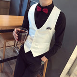 Tuxedo Vests Suit Vest Spring and Autumn Thin Casual Handsome Men's Suit Vest