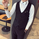 Tuxedo Vests Suit Vest Spring and Autumn Thin Casual Handsome Men's Suit Vest