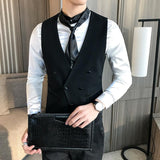 Tuxedo Vests Suit Vest Spring and Autumn Thin Casual Handsome Men's Suit Vest