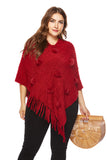 Women Plus Size Tops Hairy Ball Cape Sweater