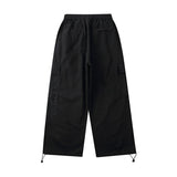 Men's Solid Color Multi-Pocket Cargo Pants Men's plus Size Retro Sports Loose Drawstring Ankle-Tied Wide Leg Pants Men Pants