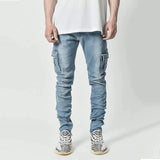 J Shaped Jeans Men's Jeans New Style Side Pocket Fashion Skinny Micro Elastic