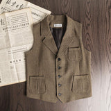 Tuxedo Vests Autumn and Winter Vest Men's Suit Collar Vest Slim Vest