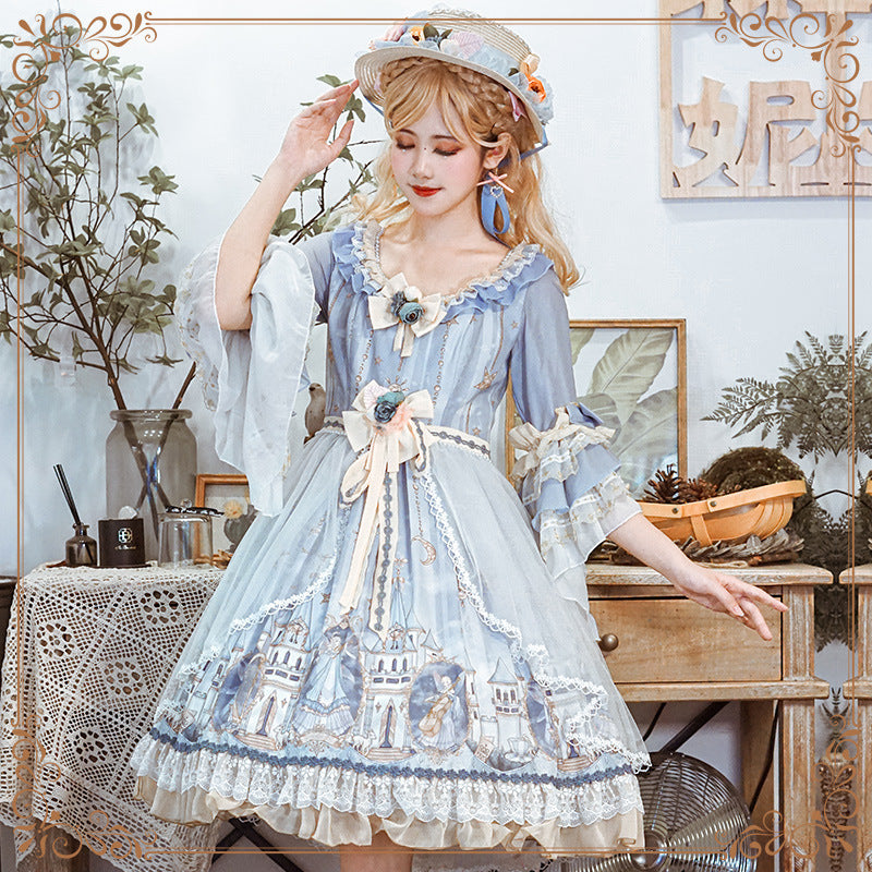 Gothic Lolita Harajuku Style Clothing Fairy Overture Op Japanese Sweet Small Skirt