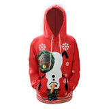 Ugly Christmas Sweater Snowman 3D Digital Printing Couple Long Sleeve Sweater Loose Casual Pullover