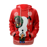 Ugly Christmas Sweater Snowman 3D Digital Printing Couple Long Sleeve Sweater Loose Casual Pullover