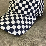 Vintage Check Baseball Cap Checkerboard