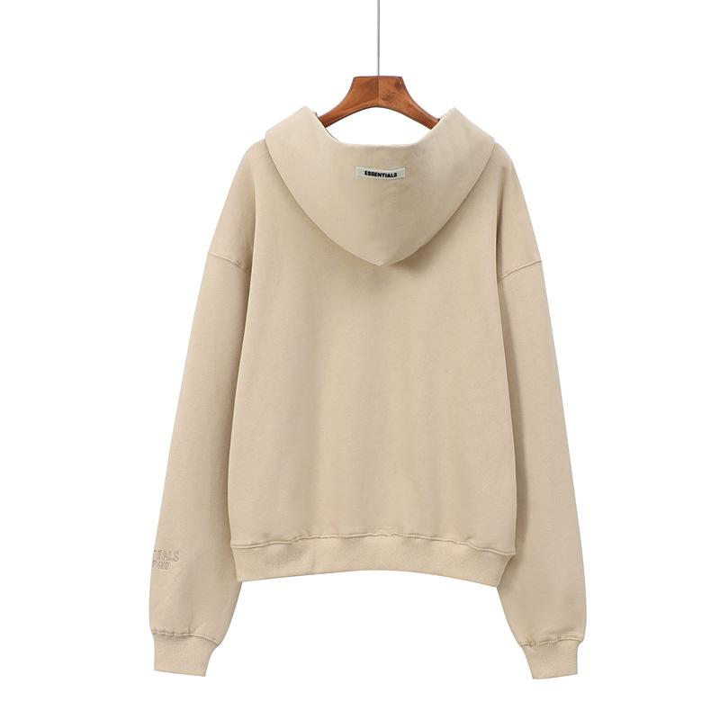 Fog Fear Of God Essentials Hoodie Tops Autumn and Winter High Street Style Solid Color Velvet Padded Hooded Sweatshirt Men's and Women's Same Hoodie Couple's Tops Fear Of God