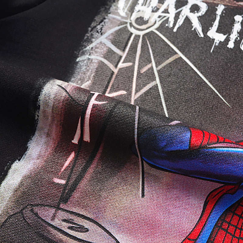 Charlie Luciano Hoodie Marvel Series Spider-Man Sweater Pure Cotton Loose