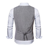 Tuxedo Vests Men Suit Vest Fashion Temperament Pure Color Vest Personal Leisure