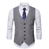 Tuxedo Vests Men Suit Vest Fashion Temperament Pure Color Vest Personal Leisure