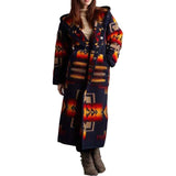Beth Dutton Outfits Autumn and Winter Long Trench Coat Printed Hooded Coat for Women