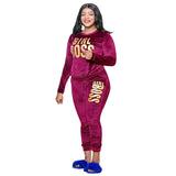 Women Plus Size Co-Ords Letter Printing Fashion Casual Two-Piece Suit Women