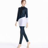 Burkini Swimwear Muslim Fashion Outfits Wetsuit Sun Protection Split Long Sleeve One-Piece Swimsuit