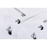 Off White T shirt Formal Shirt Spring and Summer Printed Shirt for Men and Women