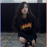 Thrasher Hoodie Loose Hooded Sweater for Men and Women Autumn and Winter