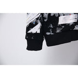 Off White Zipper Hoodie Fireworks Paint-Splashing Style Graffiti High Quality Zipper Hoodie Loose Men and Women