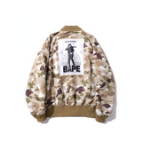 BAPE Varsity Jacket Shark Head Desert Camouflage Jacket