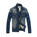 Cotton Solid Men's Denim Trucker Jacket Mens Spring Autumn Casual Slim Fit Bomber Jackets Men Jean Coat Mens Outwear Male Cowboy Men's Denim Jacket