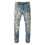 Amiri Jeans Casual Hip Hop Wash Splash-Ink Painted Slim Jeans Casual Fashionable 6530