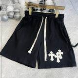 CHH Chrome Heart Shorts Spring/Summer Leather Patchwork Elastic Casual Shorts Men and Women