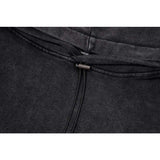 Present Hoodie Letter Print Distressed Zipper Hoodie for Men and Women