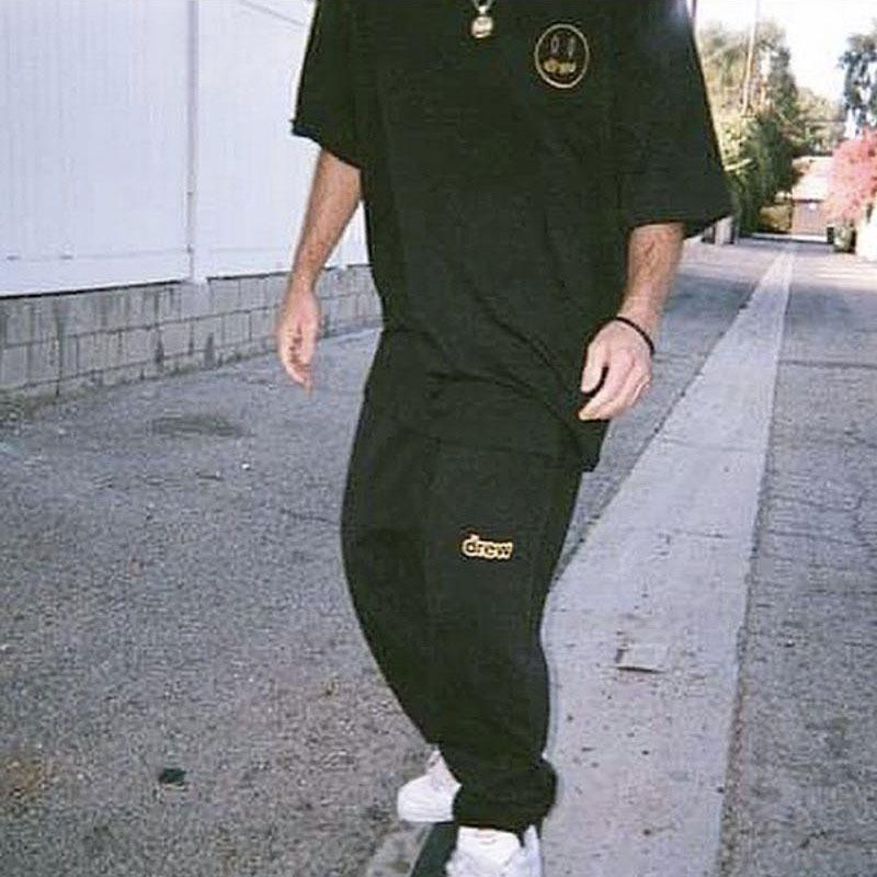 Justin Bieber Drew House DHOUSE Velvet Sweatpants Men's and Women's Casual Pants Trousers Skinny