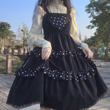 Gothic Lolita Harajuku Style Clothing Summer Polka Dot Love Princess Solid Color Dress Suspender Dress