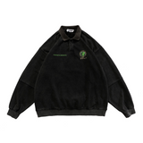 Blackair T Shirt Autumn Winter Retro Polo Collar Embroidered Sweater