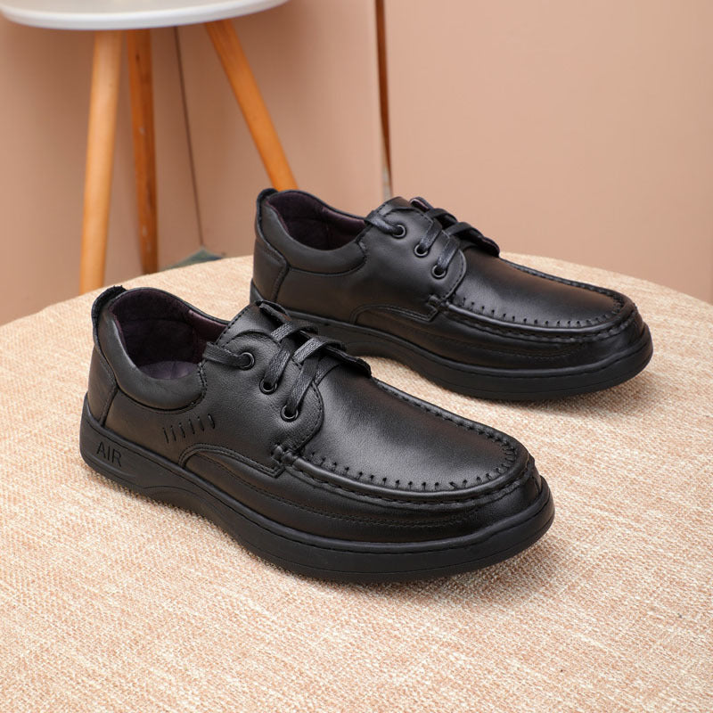 Loafers for Men Men's Shoes Top Layer Cowhide Men's Casual Pumps Front Lace-up Loafers