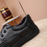 Loafers for Men Men's Shoes Top Layer Cowhide Men's Casual Pumps Front Lace-up Loafers